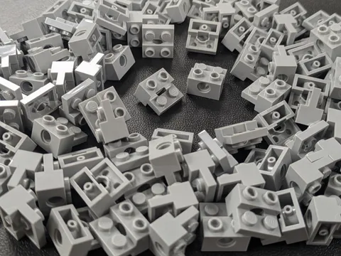 Lego Lot x100 New Light Bluish Gray Technic, Brick Modified  1 x 2 # 73109