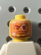 LEGO 3626pb0698 Galaxy Patrol Head Dual Sided Beard Stubble Orange HUD Scope