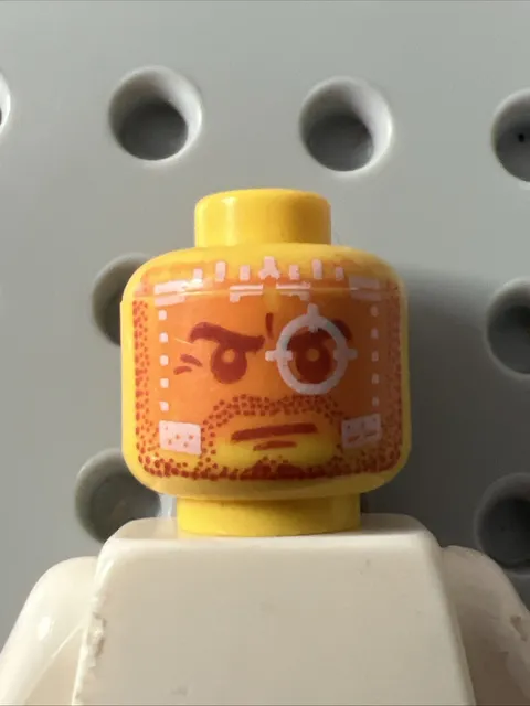 LEGO 3626pb0698 Galaxy Patrol Head Dual Sided Beard Stubble Orange HUD Scope
