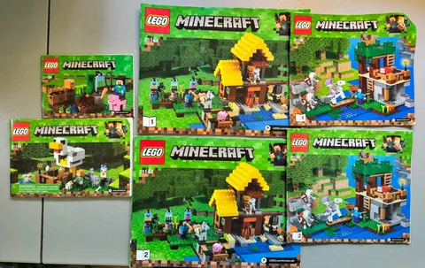 Lot of 4 LEGO Minecraft Instructions ONLY for sets 21146, 21144, 21138, 21140
