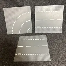 Lot of 3 Genuine Lego Road Plates Base Plates Dark Bluish Gray 32X32 10"x10"