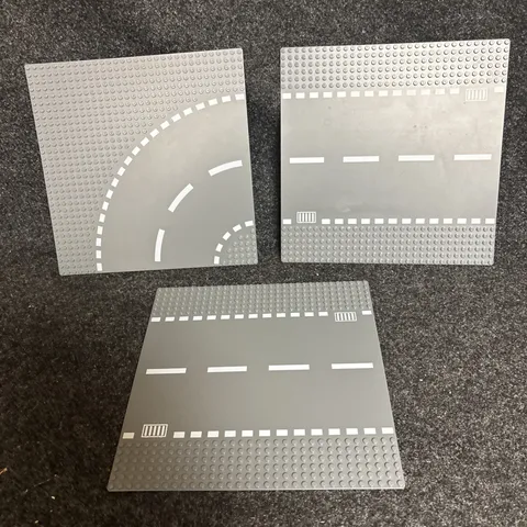 Lot of 3 Genuine Lego Road Plates Base Plates Dark Bluish Gray 32X32 10"x10"
