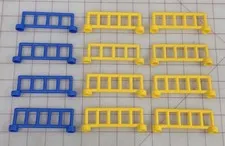 Lego Duplo Lot Of (12) Yellow & Blue Railing Fence Barricade Divider Pieces