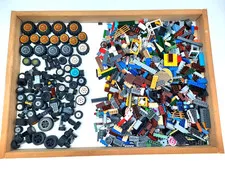 5 lbs Bulk LEGO Bricks, Wheels, Axels And Tires, stored on (W2-Lot E)