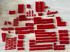 LEGO Lot 365 Red Slopes Roof Inverted Mixed Sizes Printed Parts Bulk Genuine