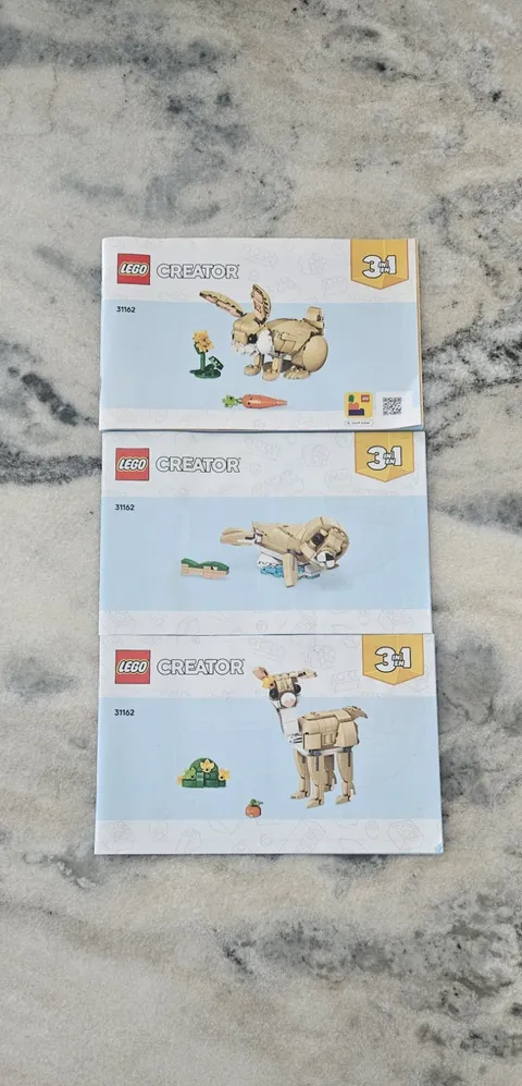 Lego 31162 Creator 3 in 1 Cute Bunny Instruction Manuals Only