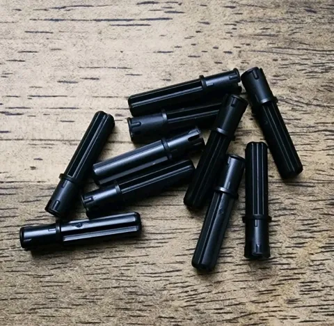 LEGO Black Technic Axle 2L with Pin with Friction Ridges. QTY 10. Part No. 18651