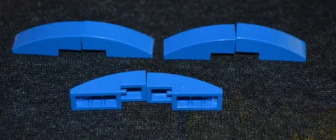 6 ~ 1x3 Blue Rounded Top Bow Bricks ~ New Lego Parts ~