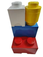 LEGO Storage Brick Set 4 Pc Lot Red Blue Yellow White Giant Blocks Drawer Boxes