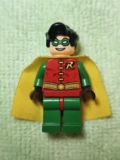 LEGO 2006 Robin Minifigure Batcave Batman DC Vintage Wavy Hair 