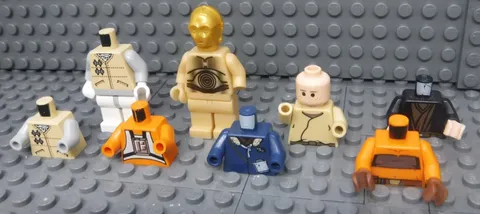 LEGO Star Wars Torso Lot of 8 Minifigures Ahsoka C-3P0 Anakin Luke