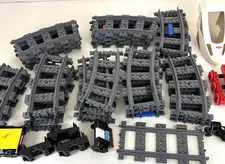 Lot Of 31 Lego Train Tracks Curve Gray & 1 Strait With Spare Train Parts