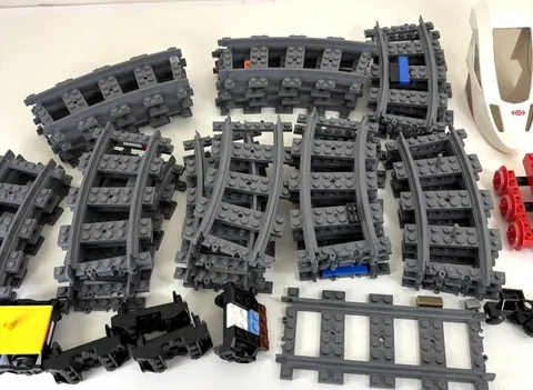 Lot Of 31 Lego Train Tracks Curve Gray & 1 Strait With Spare Train Parts