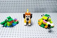 LEGO - Brick Built Animals - Set of 3 - 2 Frogs & 1 Lion - Ships Fast!