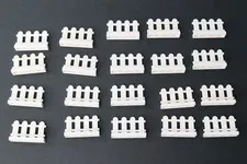 LEGO BULK LOT OF 20 WHITE PALED PICKET FENCE 1X4X2 #33303