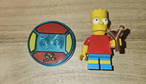 Lego Bart Simpson Minifigure w/ Slingshot & Dimensions Base Tag 71211 sim026