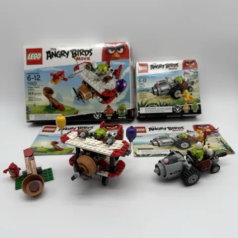2 LEGO The Angry Birds Movie 75821 and 75822 Box complete set with manual.