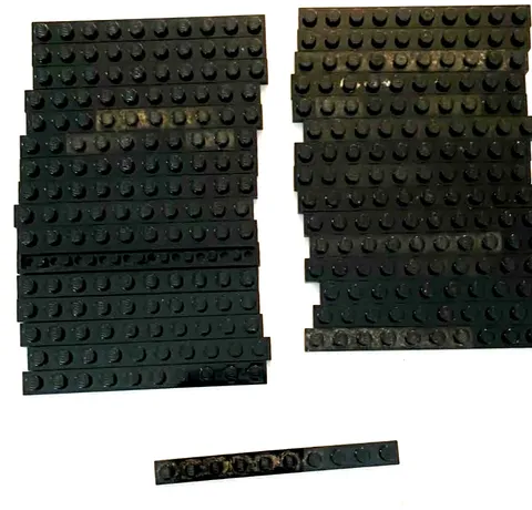 (30) BLACK PLATES 1X10 #4477 FROM SET 6286 SKULL'S EYE SCHOONER