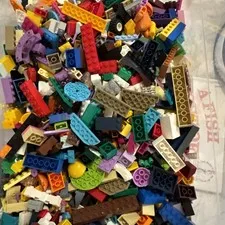 Bulk LEGO LOT 5 pound box of Bricks, parts, Pieces, Tires accessories five pound