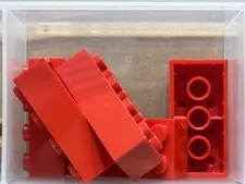 LEGO Parts - Red Brick 2 x 4 - No 3001 - QTY 5