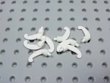 LEGO Lot of 8 White Hat Feathers Plumes w/ Pin Accessory Minifig BT