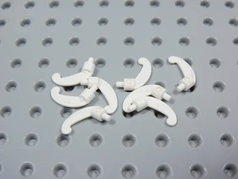 LEGO Lot of 8 White Hat Feathers Plumes w/ Pin Accessory Minifig BT