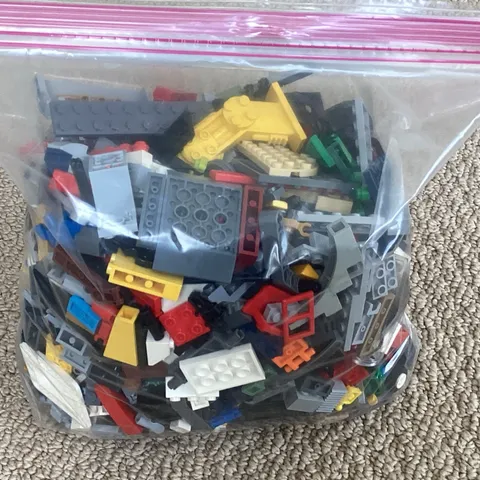 Gallon Bag Filled With Random Lego Bricks And Pieces