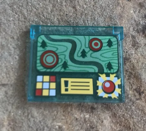 Lego 60603pb006 glass panel for 1x4x3 frame with map