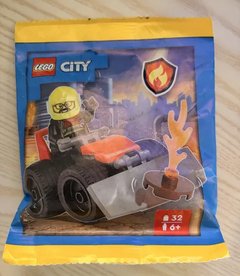 Lego City Firefighter with Bulldozer Paper Bag