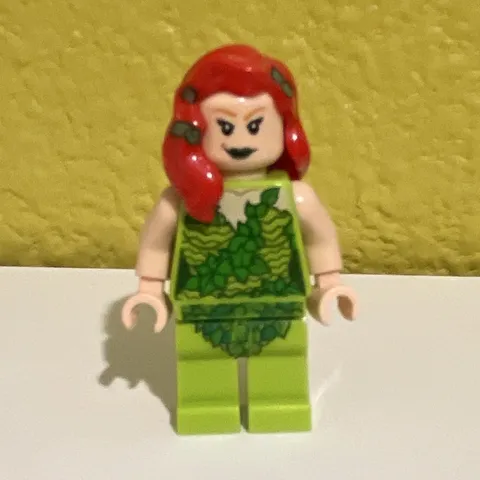 LEGO Minifigure Red Hair Green Leaf Torso Outfit with Light Green Legs