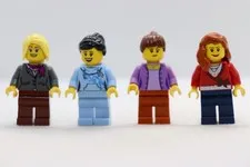 4) Female Lot Long Hair Girl Women City Town LEGO® Minifigure Mini Figure