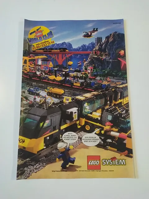 Rare Advertising Flyer Promo Sheet LEGO City City Train 4559 4555 4532 4565 1997 #2