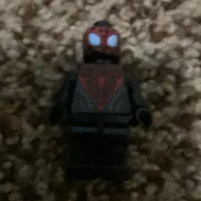 LEGO Spider-Man Minifigure Black Suit with Red Web Pattern Plastic