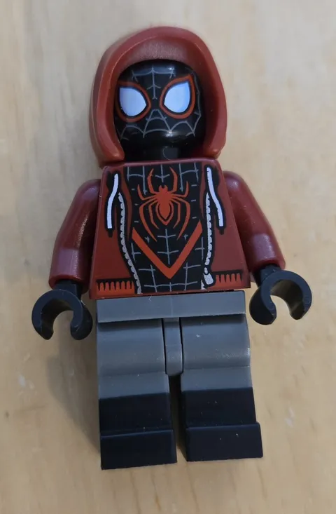 LEGO Superheroes Spider-Man Miles Morales Minifigure Dark Red Hood 76276