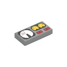 LEGO 10x ile 1 x 2 with Red 82, Yellow and White Gauges Pattern inv.617
