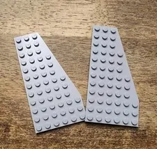 LEGO Light Bluish Gray Wedge, Plate 12 x 6 Right. QTY 2. Part No. 30356