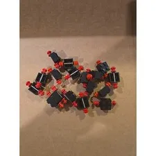 LEGO Technic Brick 1x2 with Axle Hole Lot of Black Red Parts Pieces