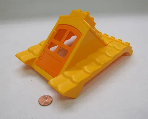 Lego Duplo Yellow Gold Gabled Roof Orange Door Gable Building House Block Brick