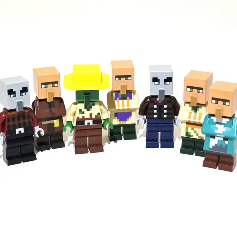 Lego Minecraft Villager Illager Trader Pillager Minifigure Lot 7 Figure Bundle