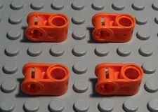 LEGO Technic Connector 1x Cross Hole 1x Plug Pin Hole Dark Orange 4 Pieces