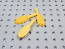 LEGO Lot of 3 Bright Yellow Orange Hairbrush Accessory Minifig BT