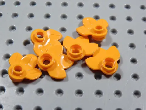 LEGO Lot of 6 Orange Plant Plates w/ 3 Leaves Minifig BL