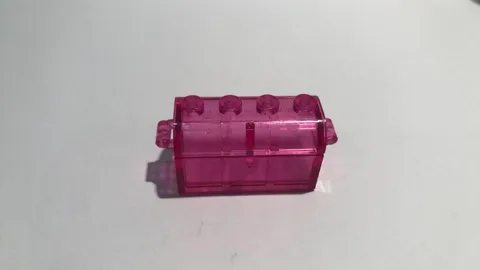 Lego Container, Treasure Chest Thin Hinge Curved Lid 4738ac01 Trans-Dark Pink