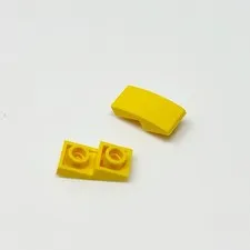 24201 LEGO Parts Slope Curved 2x1 Inverted YELLOW (2)