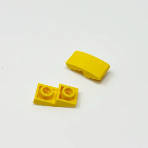 24201 LEGO Parts Slope Curved 2x1 Inverted YELLOW (2)