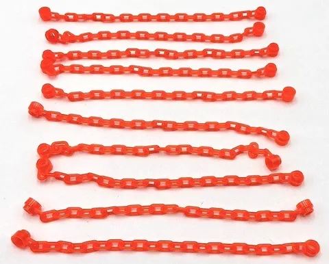 Lego 10 New Trans-Neon Orange Chains 21 Links 16-17L Parts
