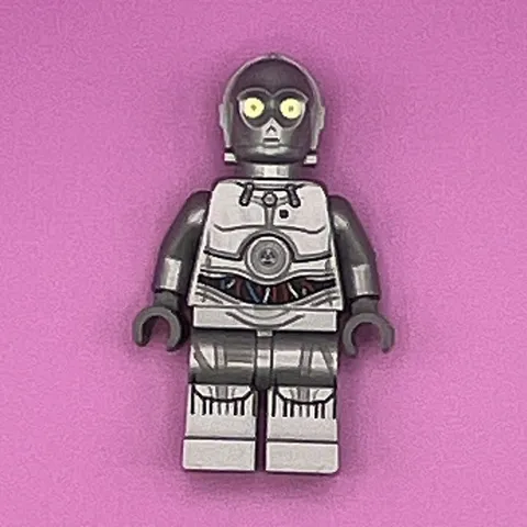 LEGO Star Wars C-3PO Minifigure Silver & Black Droid w/ Yellow Eyes