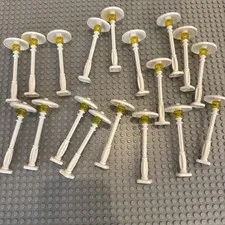 Lego Lot of 18 Lamp Posts White 2x2x7 Support, City Street Light with lights 
