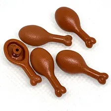 LEGO Parts - Dark Orange Turkey Drumstick, 22mm - No 42876 - QTY 5