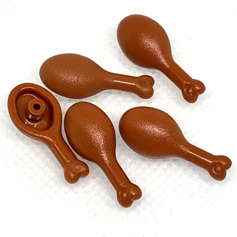 LEGO Parts - Dark Orange Turkey Drumstick, 22mm - No 42876 - QTY 5